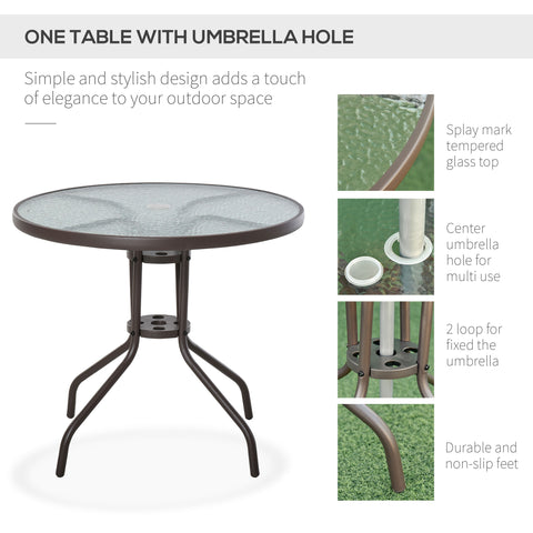Image of 6Pc Patio Umbrella Set Garden Bistro Table Foldable Chairs Outdoor Furniture Cream-white
