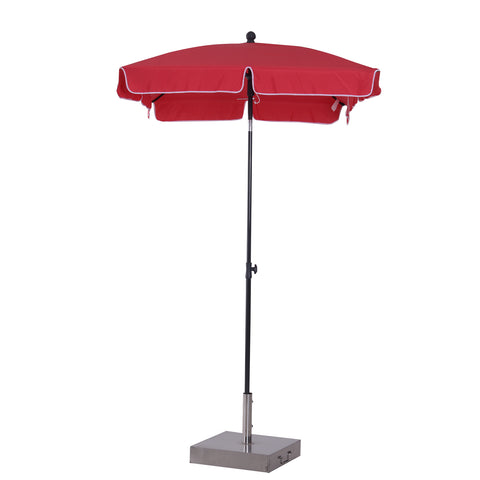 Image of 7x4ft Rectangle Tilt Patio Umbrella Outdoor Sunshade Canopy UV Protection Red