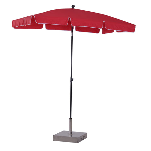 Image of 7x4ft Rectangle Tilt Patio Umbrella Outdoor Sunshade Canopy UV Protection Red