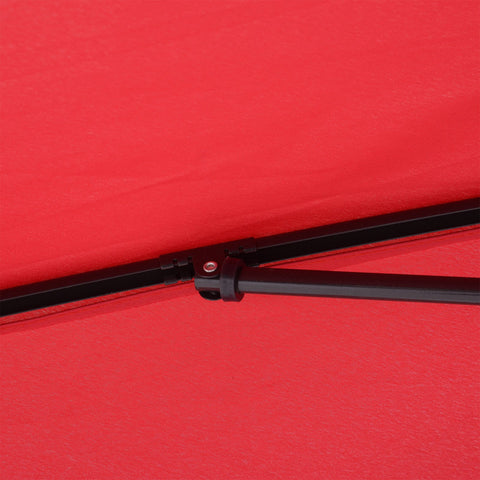 Image of 7x4ft Rectangle Tilt Patio Umbrella Outdoor Sunshade Canopy UV Protection Red