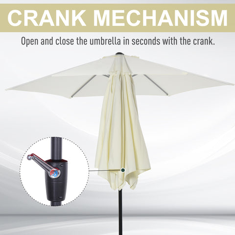 Image of 9' Patio Umbrella with Crank Handle Tilt Canopy Market Sunshade