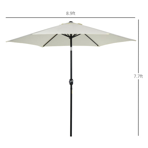 Image of 9' Patio Umbrella with Crank Handle Tilt Canopy Market Sunshade