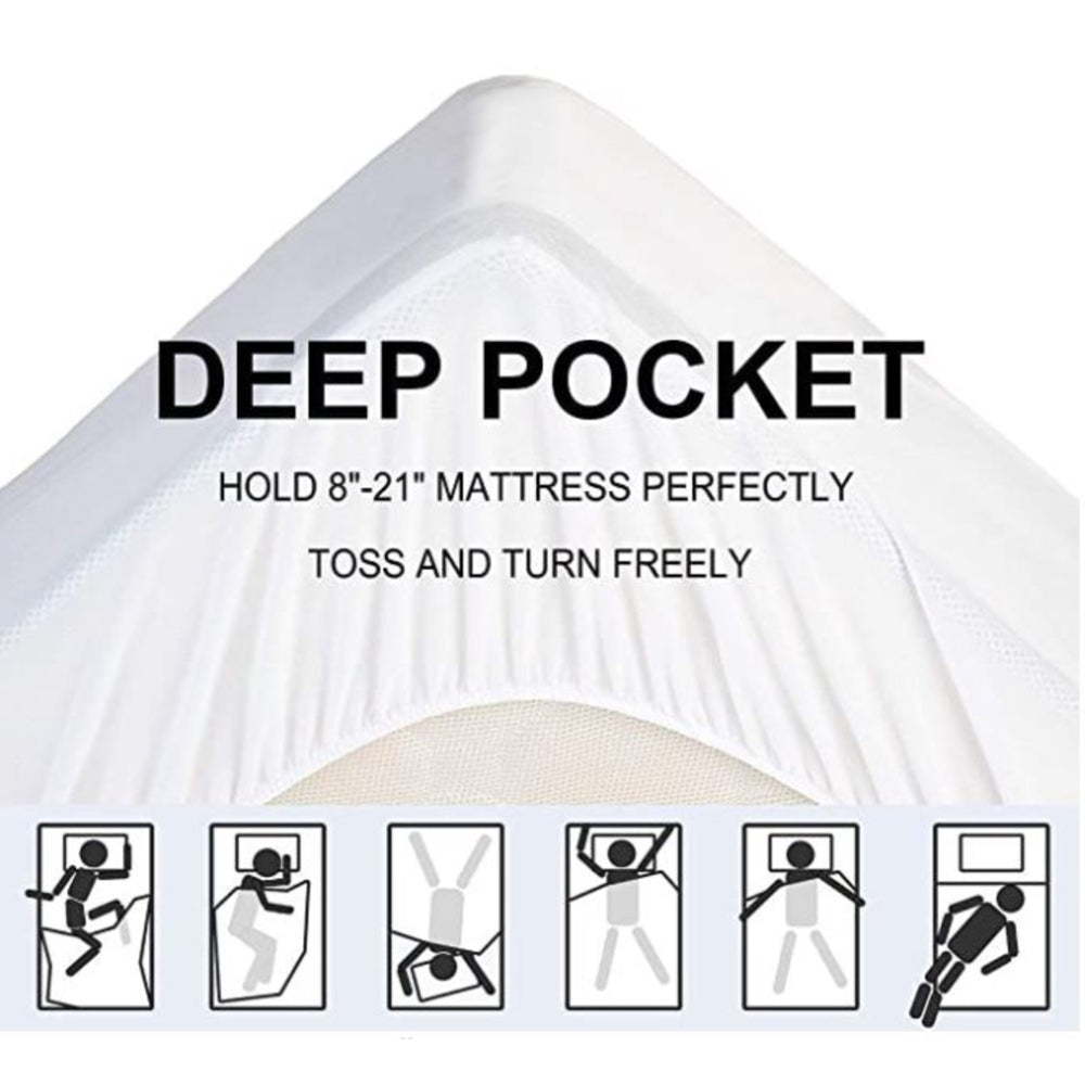 Health Comfort- Waterproof Antimicrobial Tencel Mattress Protector with Breathable Hypoallergenic Protection