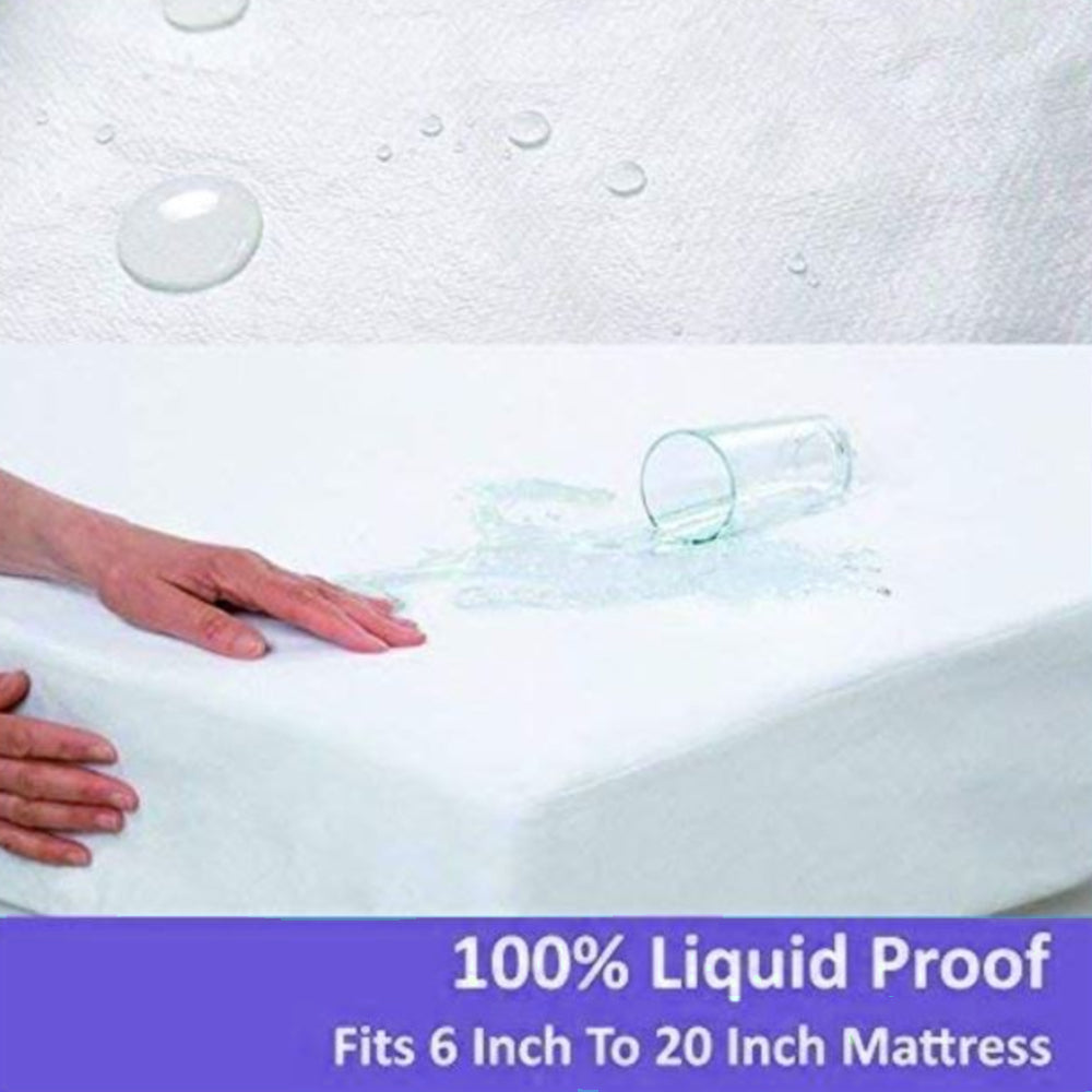 Health Comfort- Waterproof Antimicrobial Tencel Mattress Protector with Breathable Hypoallergenic Protection