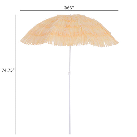 Image of Tiki Beach Outdoor Umbrella - Adjustable and Lightweight - wheat colour