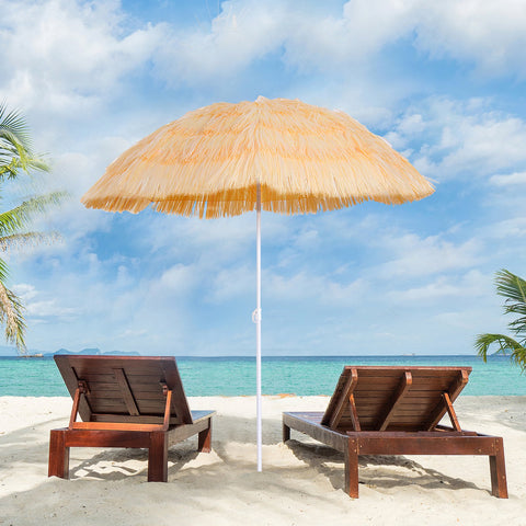 Image of Tiki Beach Outdoor Umbrella - Adjustable and Lightweight - wheat colour