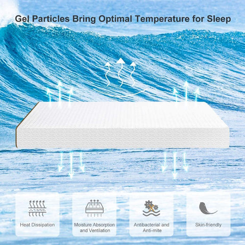 Image of Ultraflex INSPIRE - Orthopedic Luxury Gel Memory Foam, Optimal Comfort, Breathable, Eco-friendly Mattress with Waterproof Mattress Protector (Made in Canada)