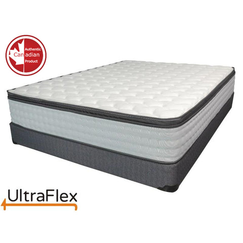 Image of Ultraflex LUSH- 12" Orthopedic Eurotop Pocket Coil Premium Foam Encased, Eco-friendly Hybrid Mattress (Made in Canada) with Waterproof Mattress Protector