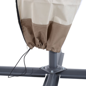 86.6-Inch Outdoor Offset Umbrella Cover Patio Furniture Protector Beige and Coffee