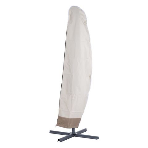 Image of 86.6-Inch Outdoor Offset Umbrella Cover Patio Furniture Protector Beige and Coffee