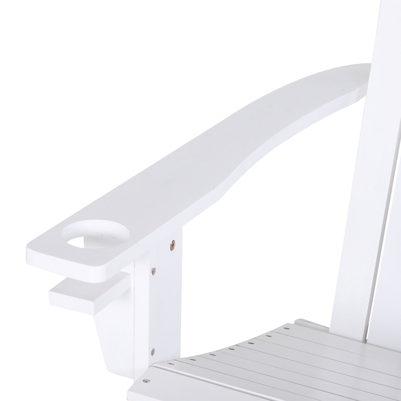 Wooden Lounge Patio Chair Lounge Deck Reclined Outdoor Adirondack White