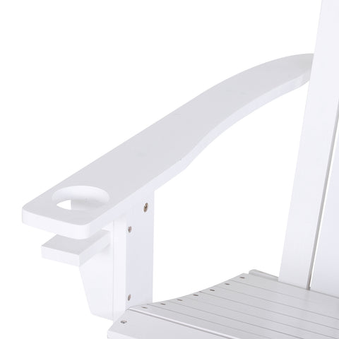 Image of Wooden Lounge Patio Chair Lounge Deck Reclined Outdoor Adirondack White