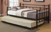 FurnitureMattressDirect- Day Bed with Metal and Twin Trundle - Black A-TB116