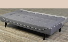 Fabric Sofa Bed With Dark Legs - Grey