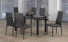 Glass Top Kitchen Set - 7 Pc (Black)