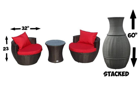 Image of FurnitureMattressDirect- Outdoor Bistro Set - 3 pc01