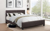 FurnitureMattressDirect- PLATFORM BED BONDED LEATHER WITH ADJUSTABLE HEIGHT - ESPRESSO