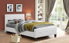 FurnitureMattressDirect- PLATFORM BED BONDED LEATHER WITH JEWELS - WHITE BB