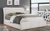 FurnitureMattressDirect- PLATFORM BED WITH BONDED LEATHER - WHITE AA