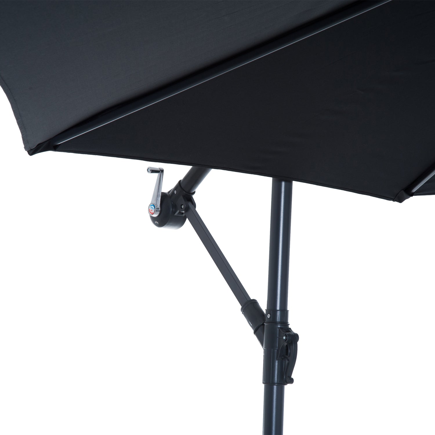 10' Deluxe Patio Umbrella Outdoor Market Parasol Banana Hanging Offset Sunshade Crank Cross Base Black