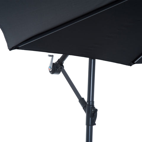 Image of 10' Deluxe Patio Umbrella Outdoor Market Parasol Banana Hanging Offset Sunshade Crank Cross Base Black