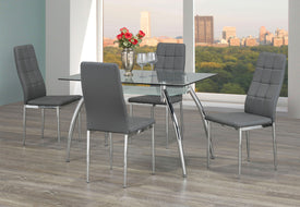 Kitchen Set With Glass Top - 5 Pc - White | Grey | Black