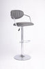 FURNITUREMATTRESSDIRECT-GREY BAR STOOL WITH LEATHER D-BS104