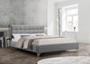 FurnitureMattressDirect-Platform Bed with Square Tufted Fabric and Chrome Legs - Grey - A81