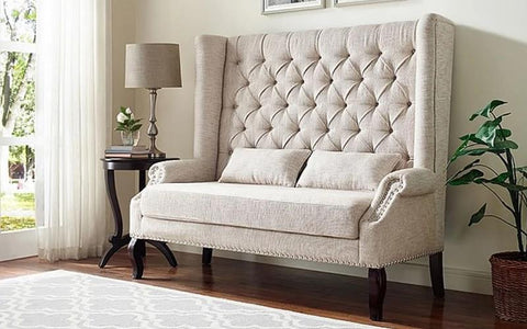 Image of Fabric Love Seat - Beige