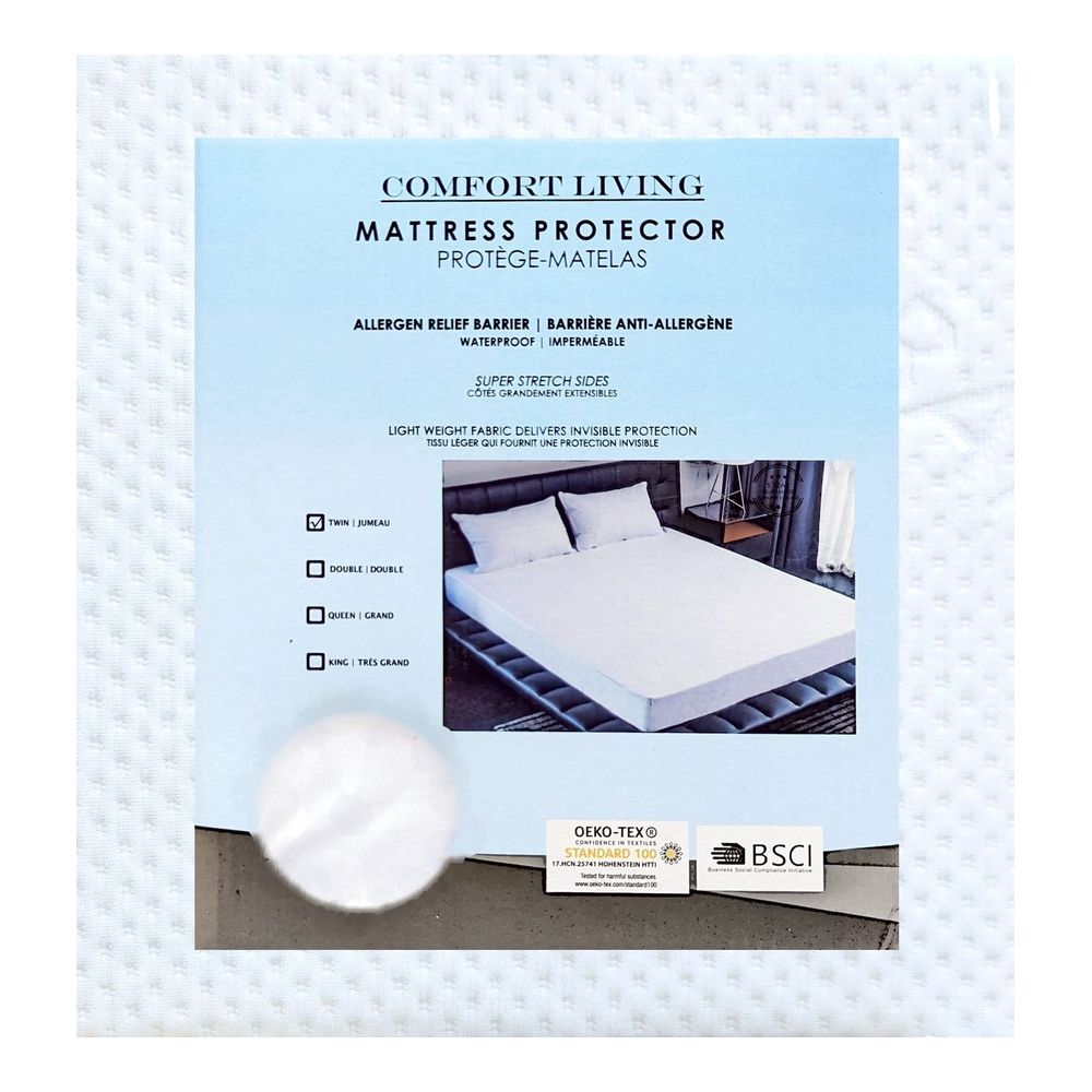 Comfort Living - Jersey Waterproof Mattress Protector-Easy Care, Allergy Free, Light Weight,  Smooth and Super Stretched Sides