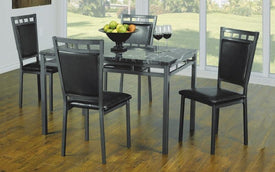 Kitchen Set With Marble Top - 5 Pc or 7 Pc - Espresso | Gun Metal Grey