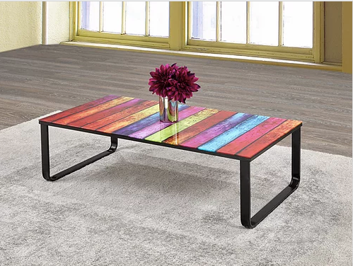 Colourful coffee deals table