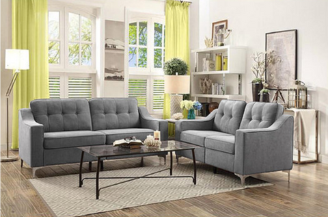 Image of 3Pc Sofa Set-Grey ****SHIPPING TO GTA ONLY****
