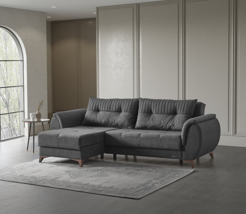 Image of Messina Sectional Sofa Bed in Grey ***Shipped to the GTA Area Only***