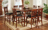 Solid Wood Pub Set with 6 Pub chairs