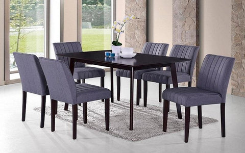 Image of FURNITUREMATTRESSDIRECT-Kitchen Set with Solid Wood - 5 pc or 7 pc - Espresso | Grey H-KS180