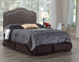 Headboard-linen Style With Silver Nailheads in Grey