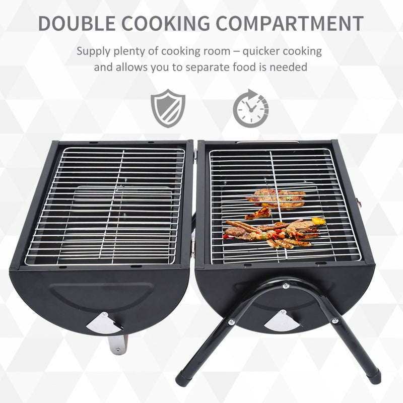 Tabletop Portable Charcoal Grill Outdoor Folding Barbecue Grill BBQ Heat Smoker Grilling