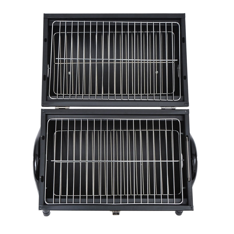 Tabletop Portable Charcoal Grill Outdoor Folding Barbecue Grill BBQ Heat Smoker Grilling