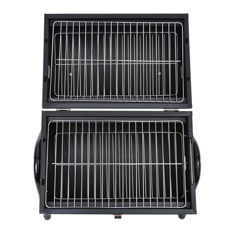 Image of Tabletop Portable Charcoal Grill Outdoor Folding Barbecue Grill BBQ Heat Smoker Grilling