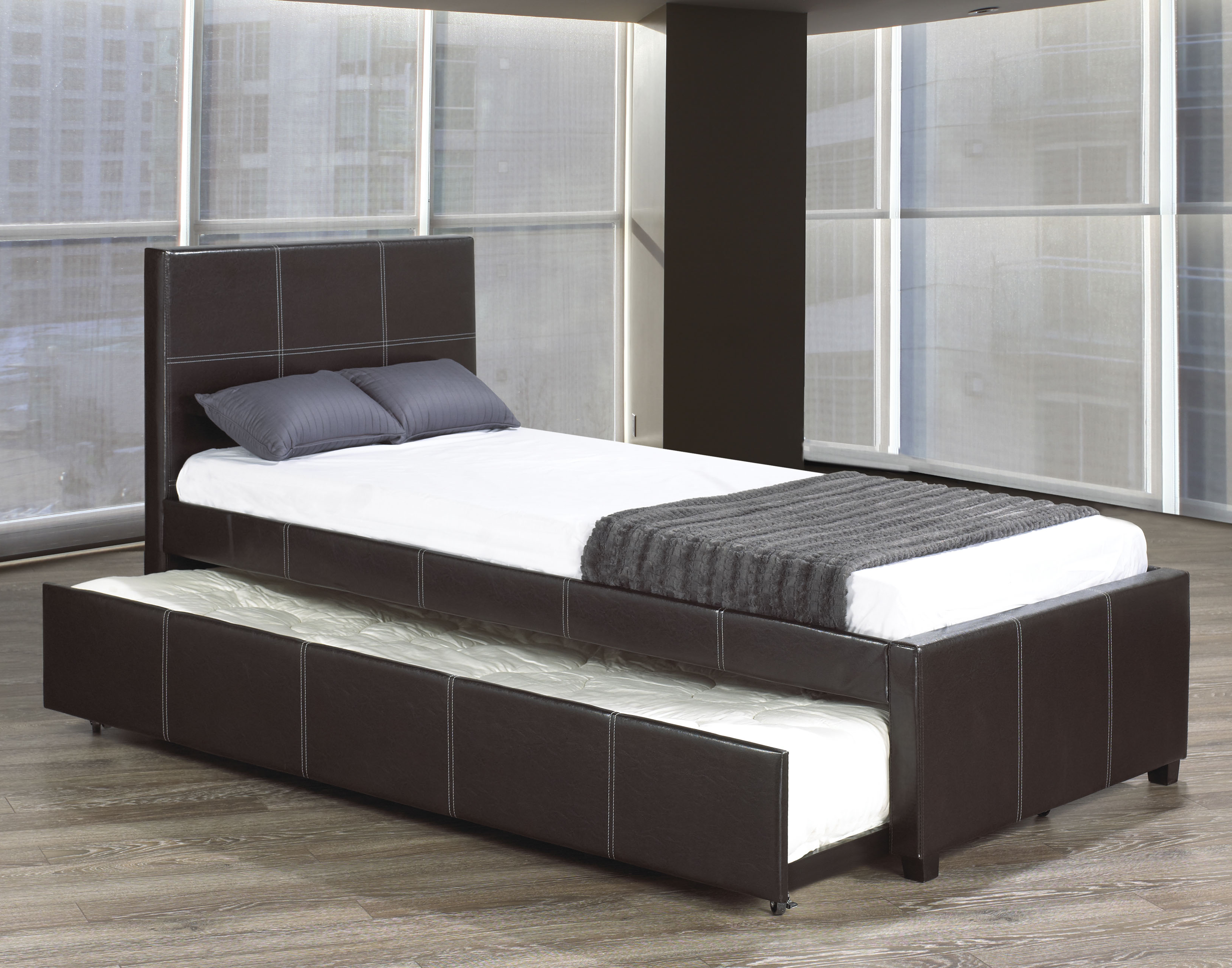 FURNITUREMATTRESSDIRECT-TRUNDLE PULL-OUT BED IN BLACK - NATTB809