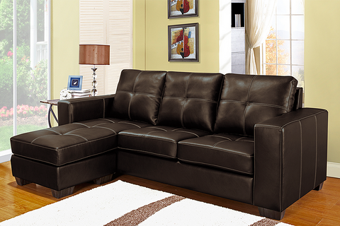 Image of Sectional With Reversible Chaise in Brown