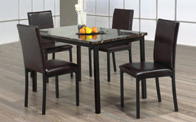 Kitchen Set With Marble Top - 5 Pc - Black | Brown Marble Top