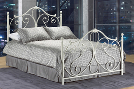 FURNITUREMATTRESSDIRECT-HEADBOARD - WHITE METAL G-HB100