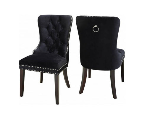 Image of FURNITUREMATTRESSDIRECT-Velvet Dining Chair in Black INT-CHA110