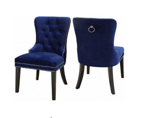 Image of furnituremattressdirect-VELVET DINING CHAIR IN NAVY BLUE- INT-CHA111