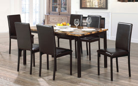 Marble Top Kitchen Set (Rectangular) - 7 Pc (Espresso / Black)