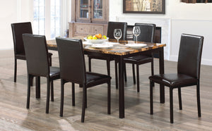 Marble Top Kitchen Set (Rectangular) - 7 Pc (Espresso / Black)