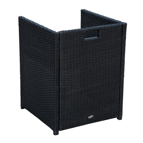 Image of 5pcs Rattan Wicker Dining Sofa Table Set Outdoor Patio Furniture with Cushion, Black