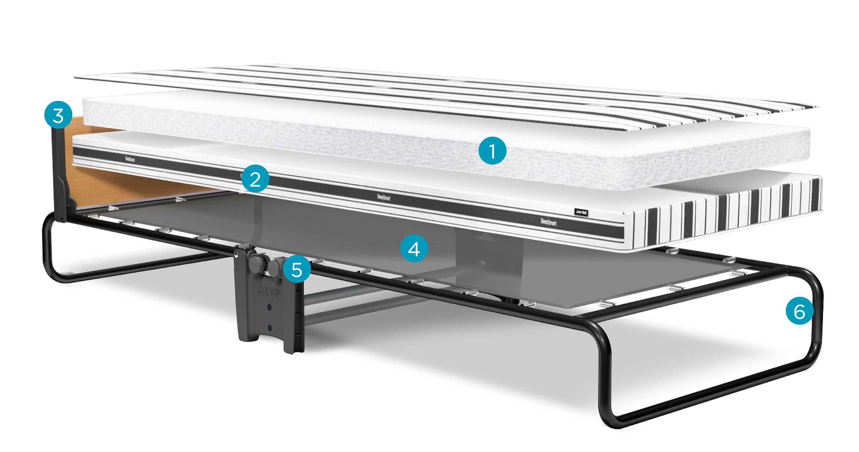 Folding Bed with Headboard